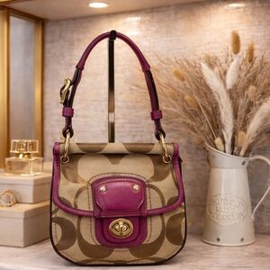 VINTAGE Y2K COACH HAND BAG‎ POPPY MINI WILLIS SIGNATURE CROSSBODY SHOULDER PURSE